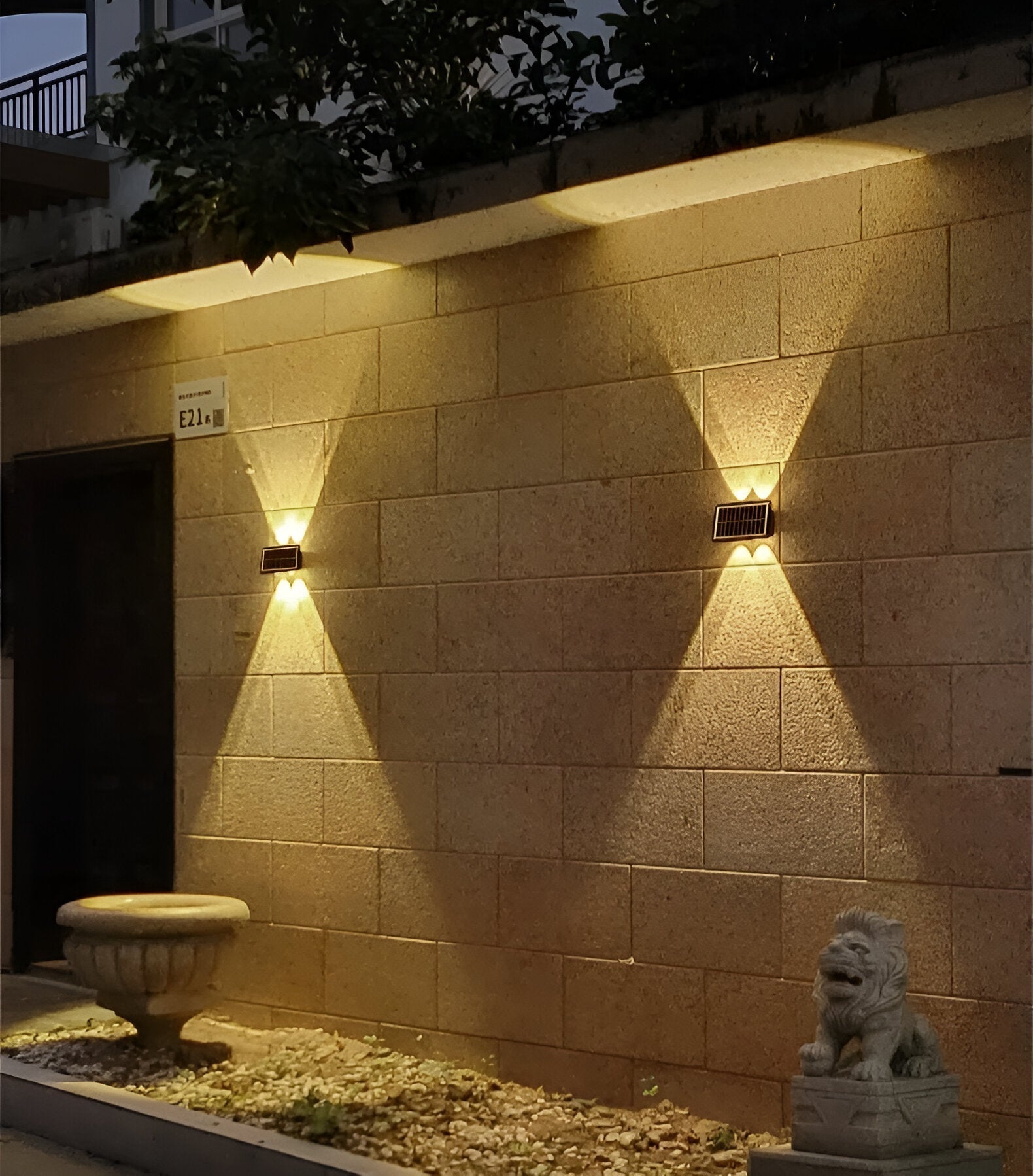 Waterproof Solar Outdoor Wall Light with Up & Down Lighting
