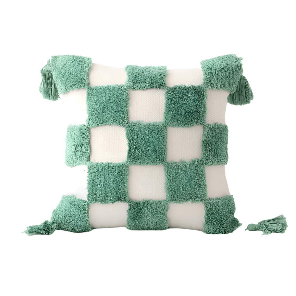 Wavy Checkered Cushion Cover