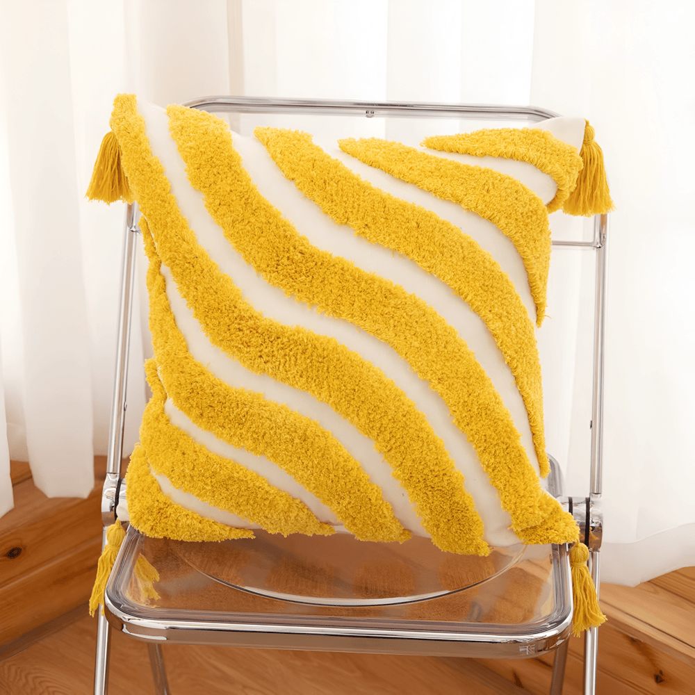 Wavy Checkered Cushion Cover