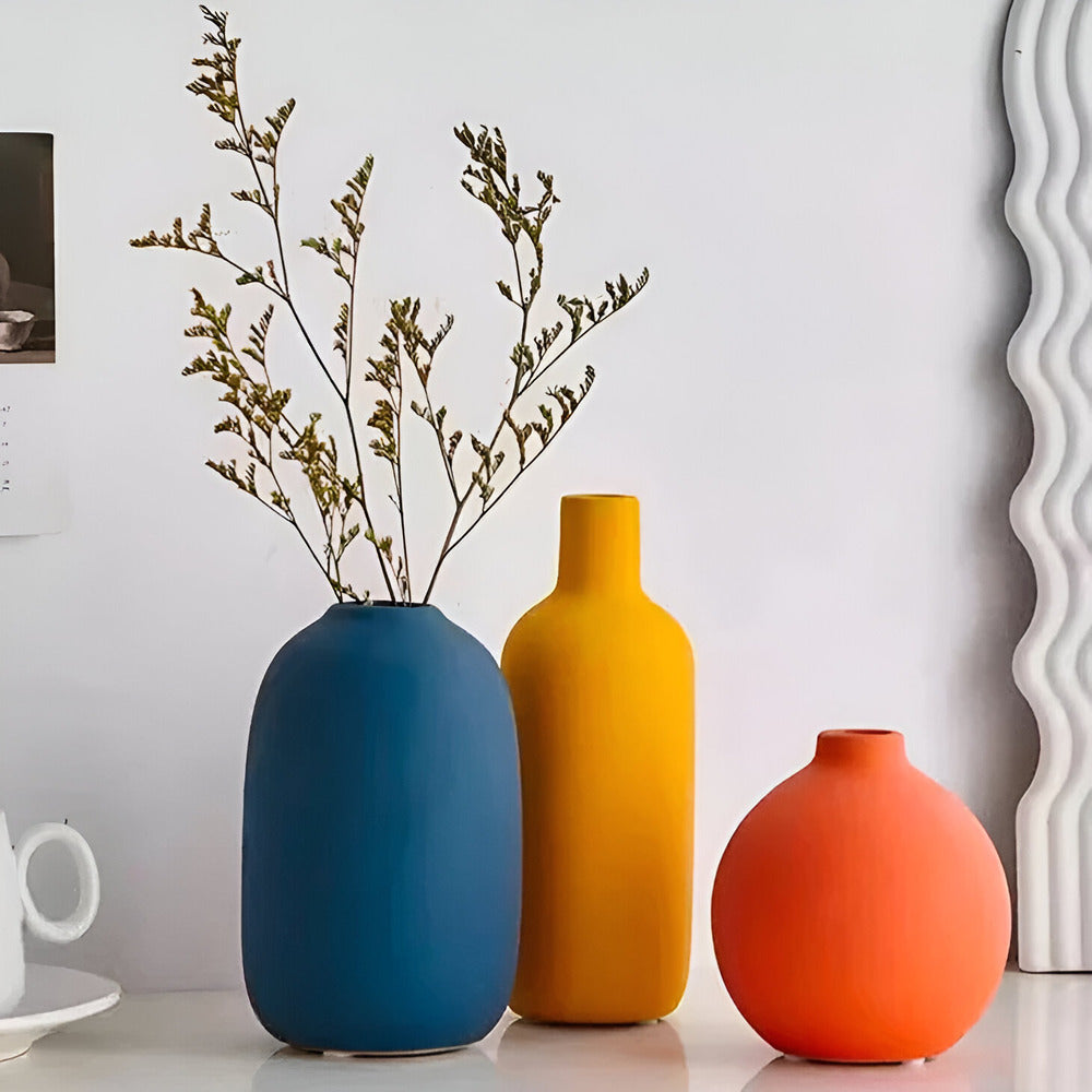 White Ceramic Vase for Minimalist Home Decor