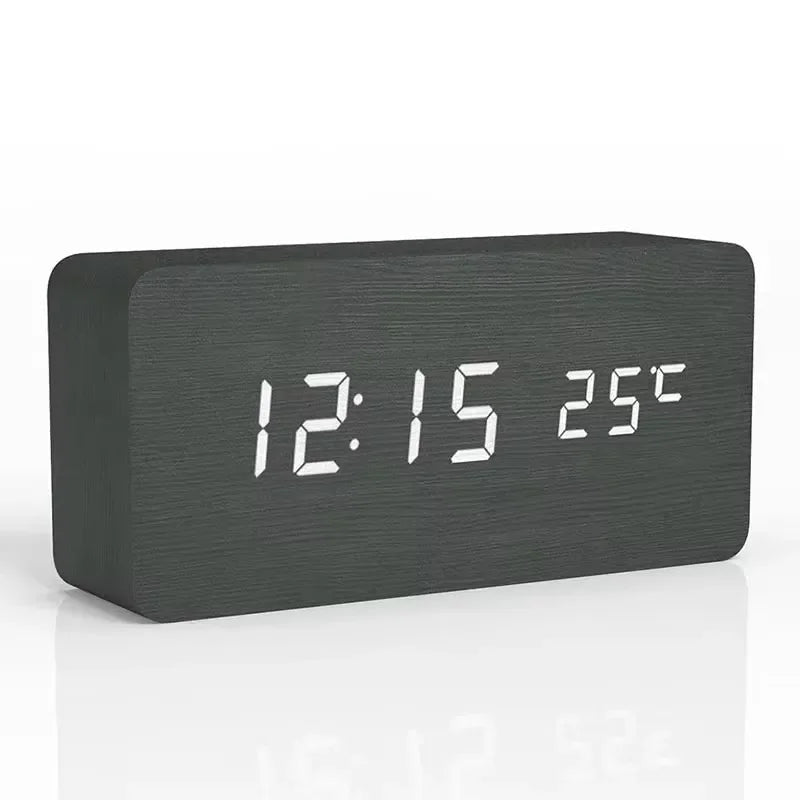 WoodenLuxe | Digital Alarm Clock with Modern LED Display 0