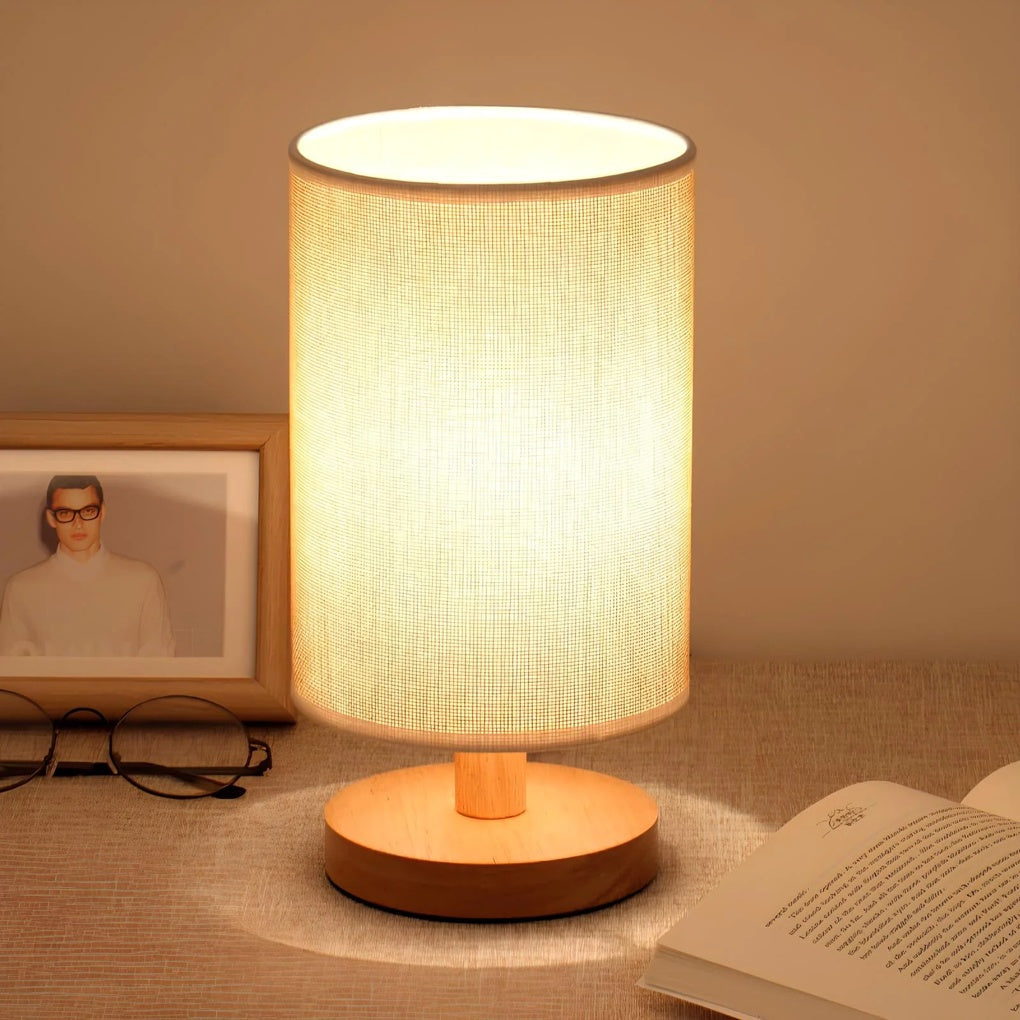 Woodlume | Dimmable Wooden Bedside Lamp with Remote Control 1