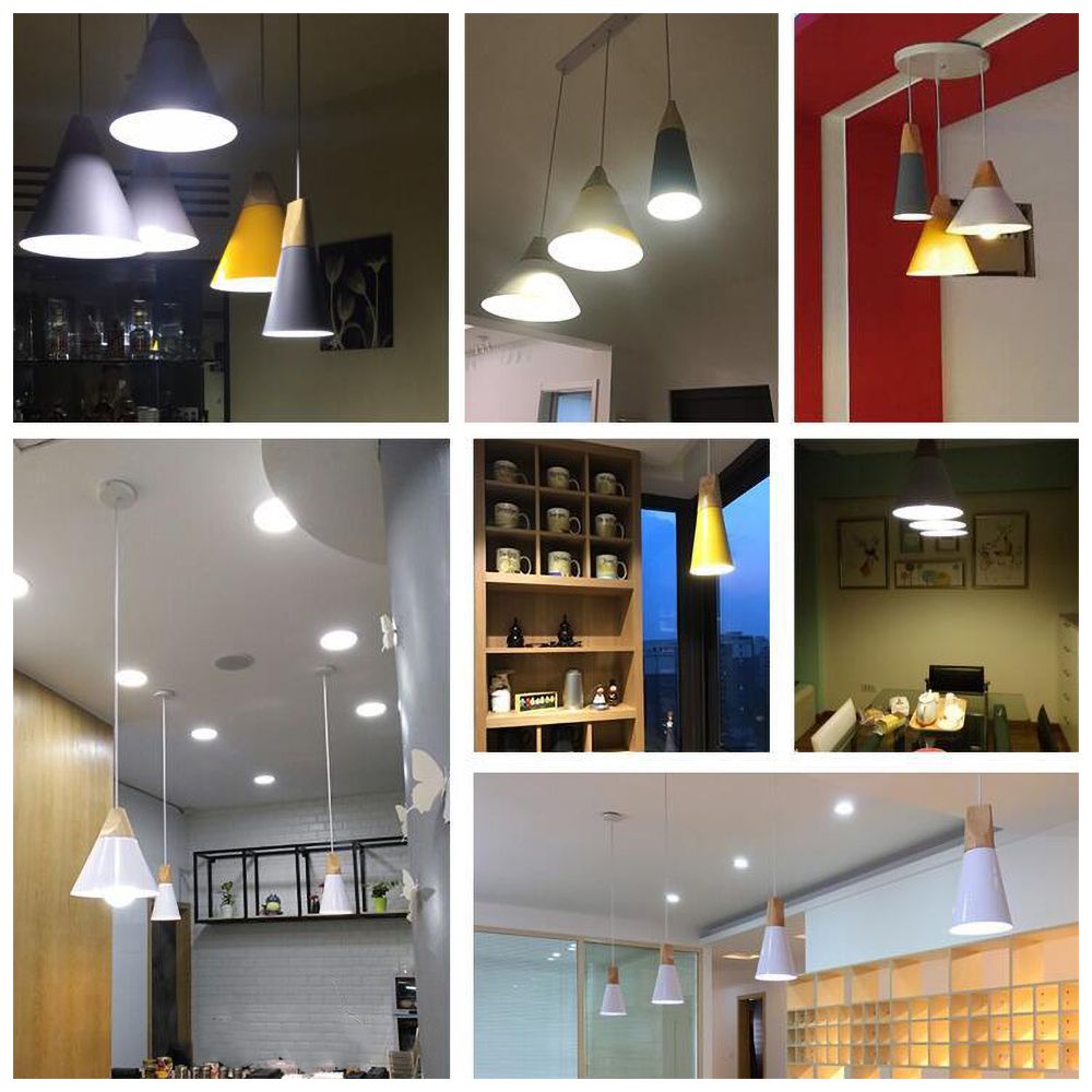 Adjustable Wooden Pendant Light