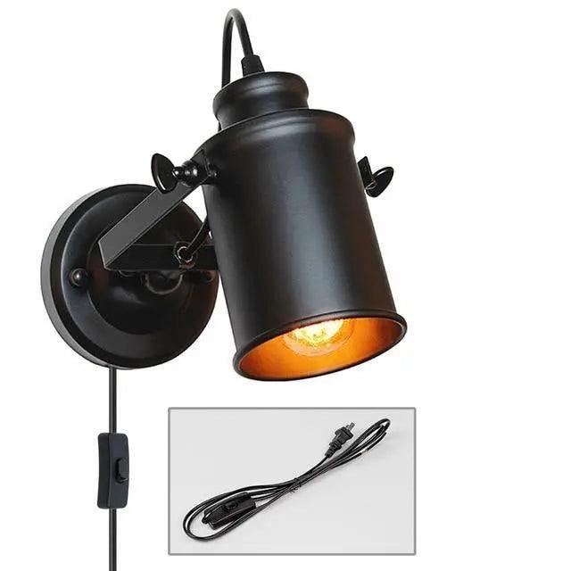 Astra | Industrial Wall Sconce Light with Adjustable Arm and Black Finish 0