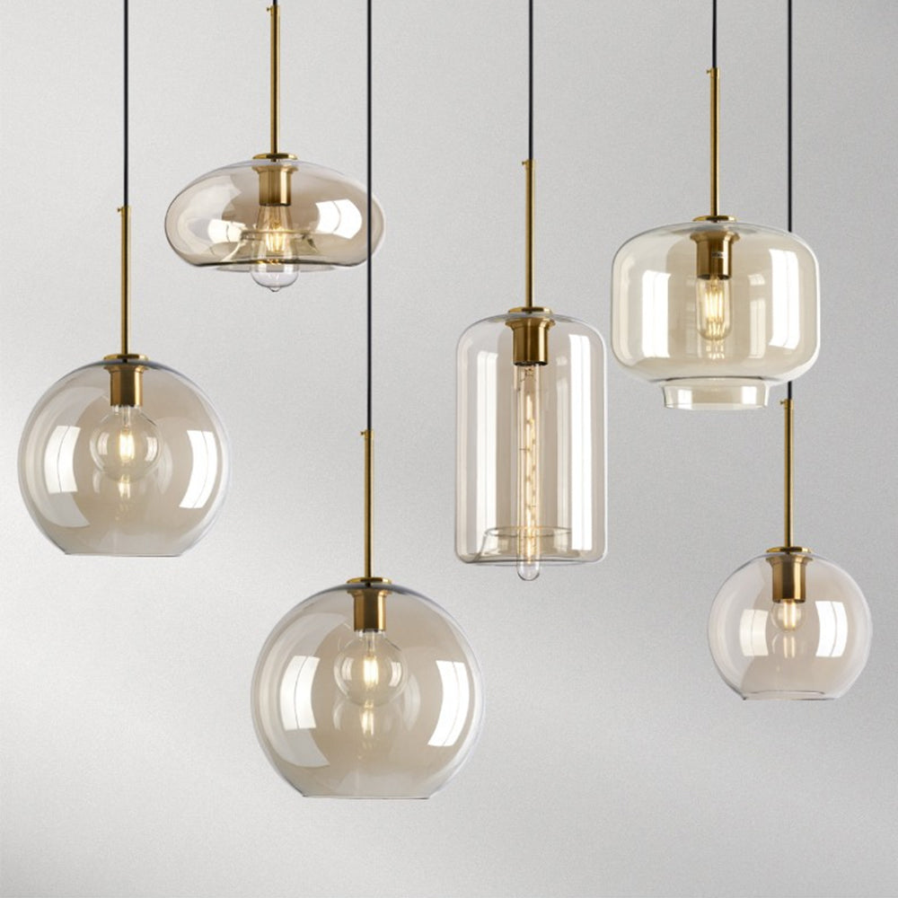 Auralux | Amber Glass Pendant Light – Industrial Charm, Vintage Style 1