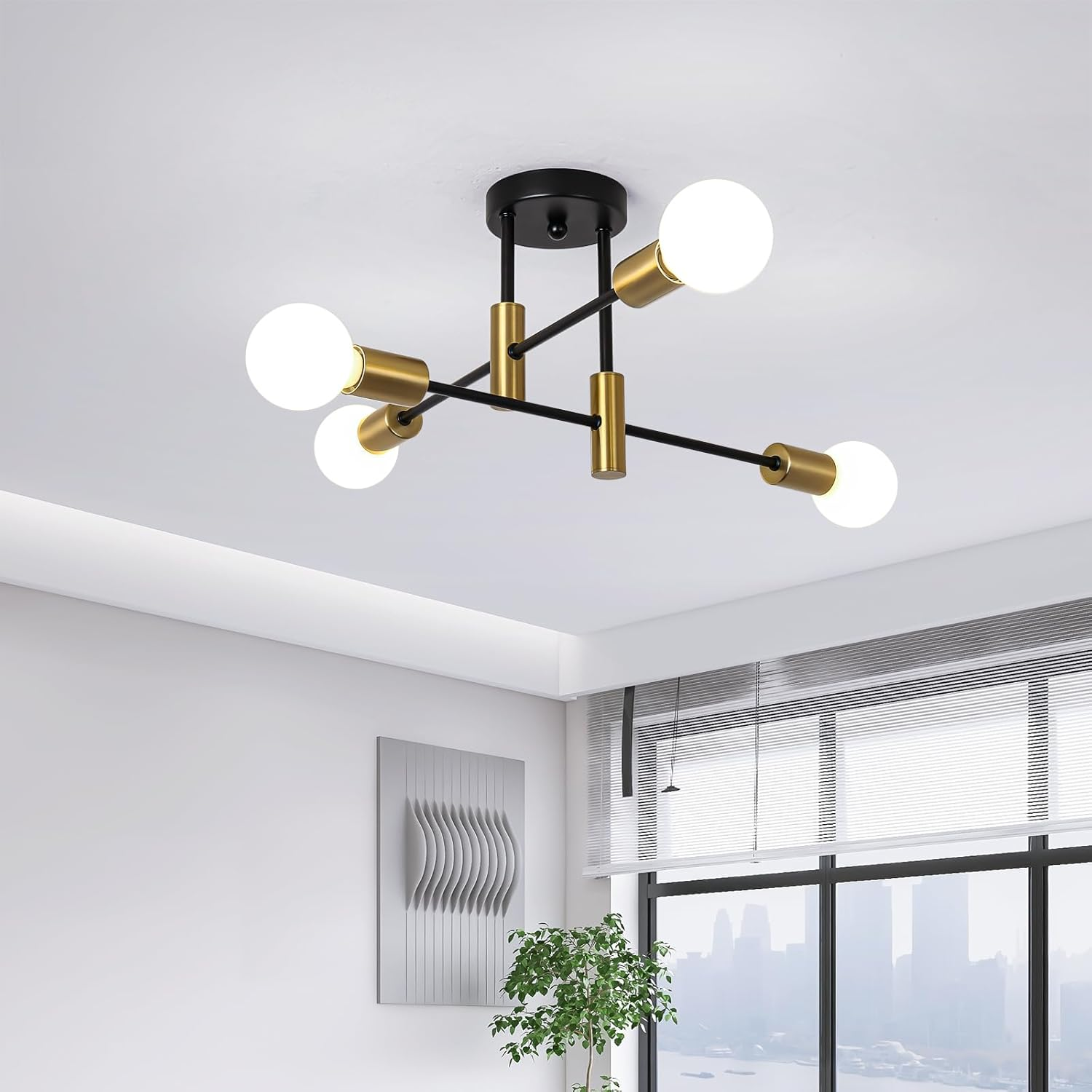 Black LED ceiling light in Nordic style