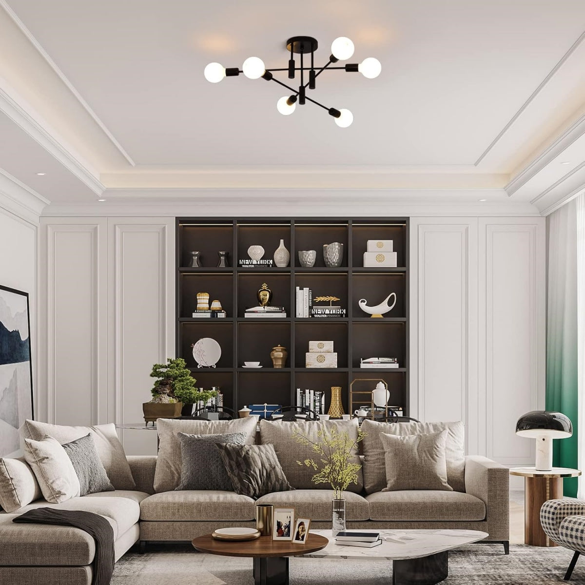 Black LED ceiling light in Nordic style