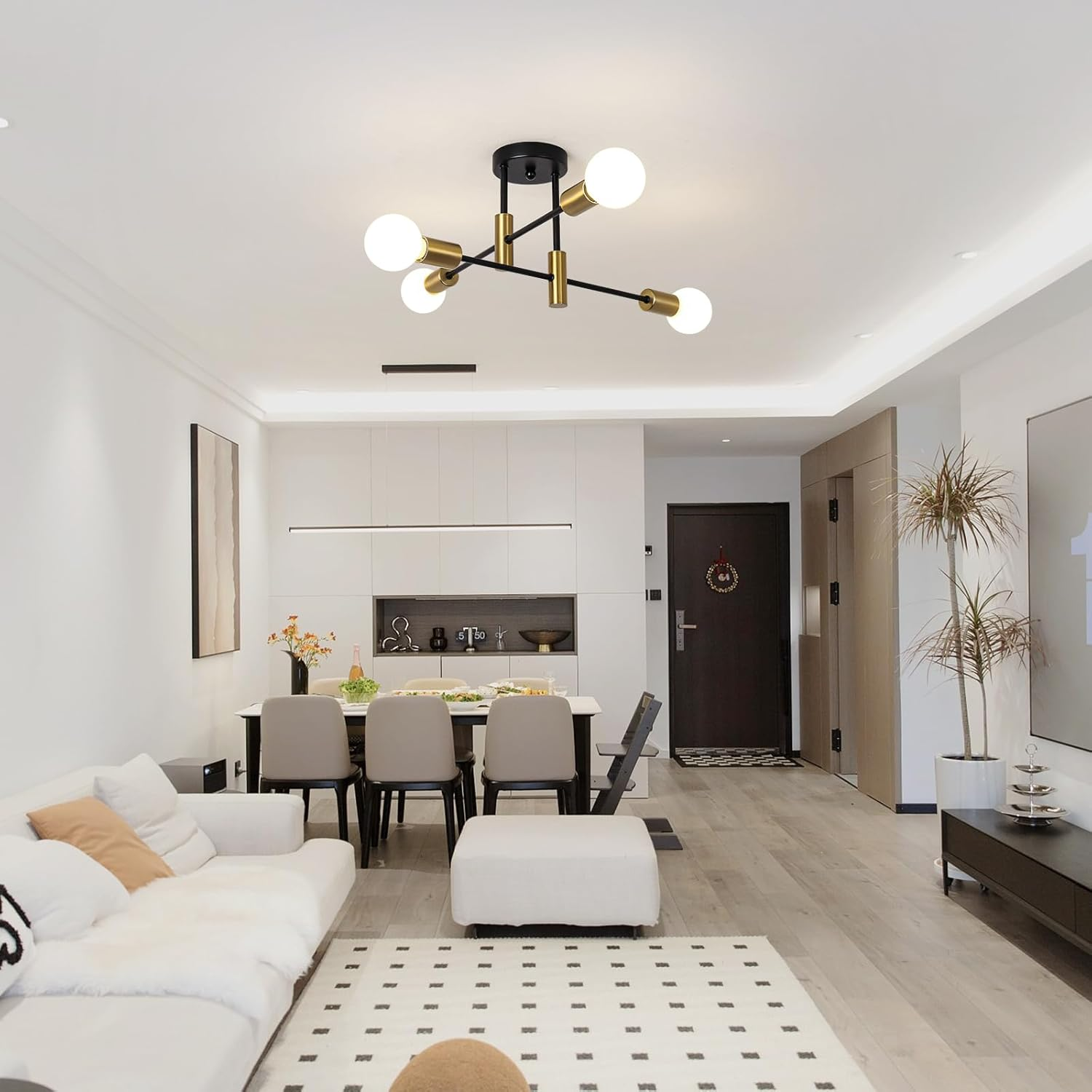 Black LED ceiling light in Nordic style