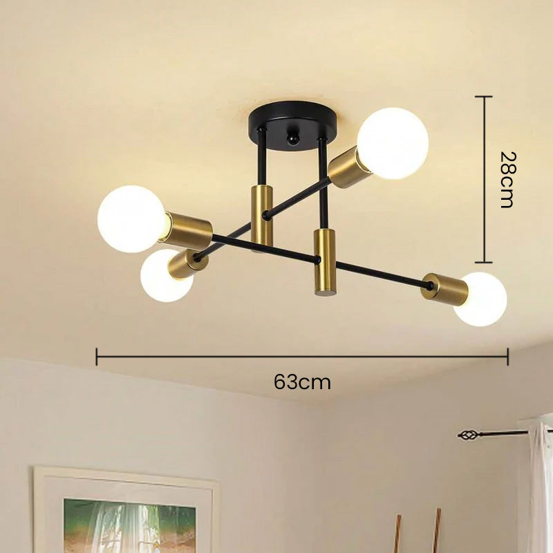 Black LED ceiling light in Nordic style