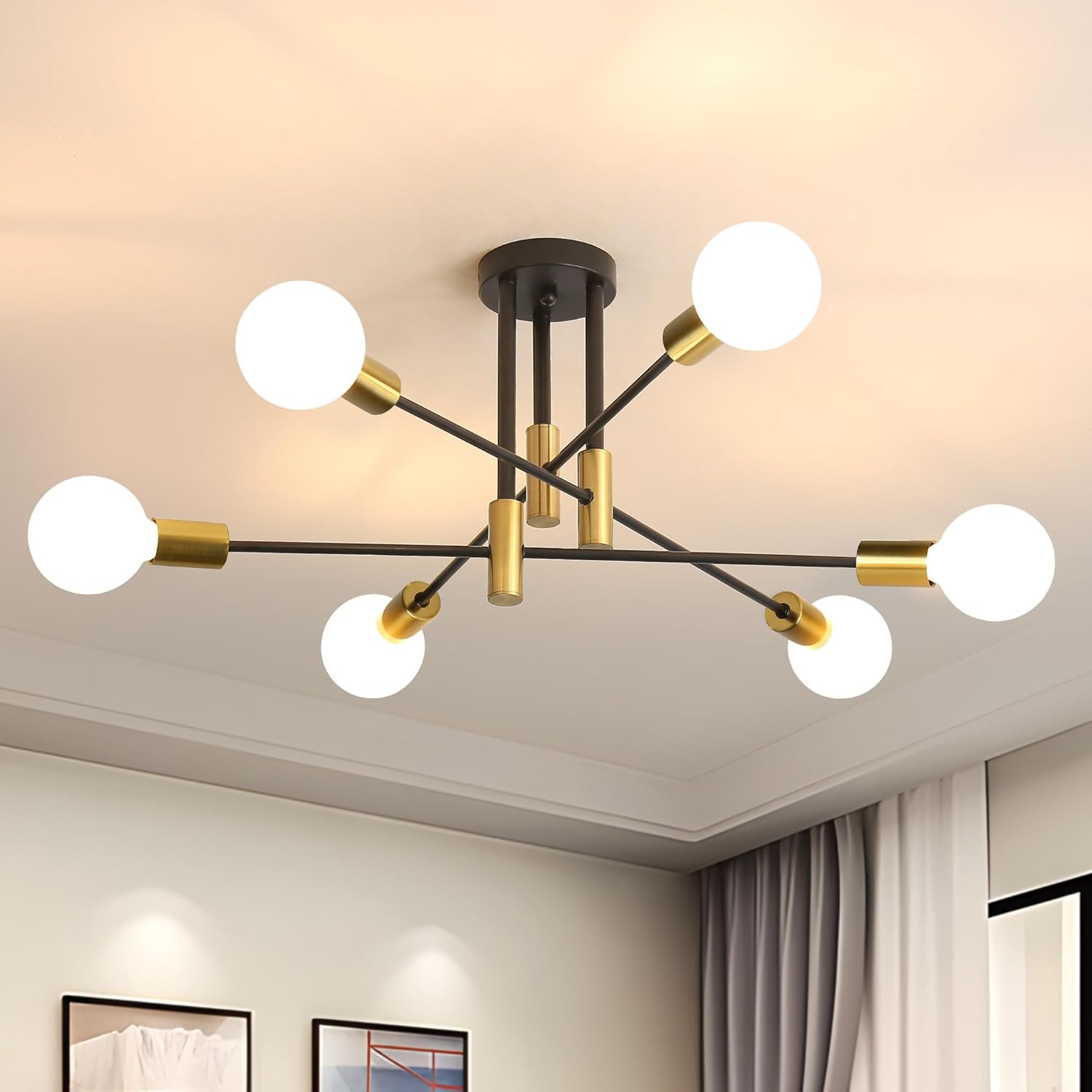 Black LED ceiling light in Nordic style