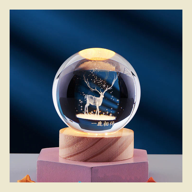 Bolluxia | Lámpara de mesa LED con efecto cristal 3D