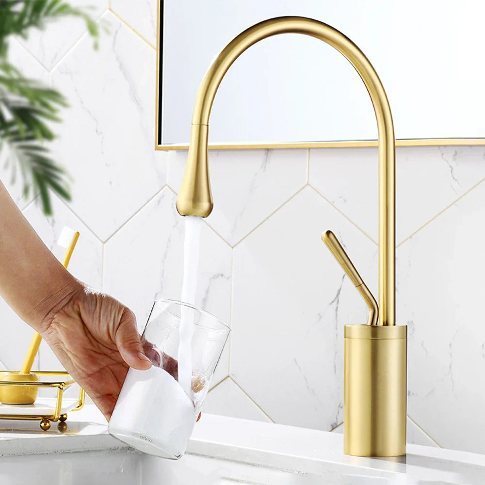 Brushed Gold Bathroom Faucet