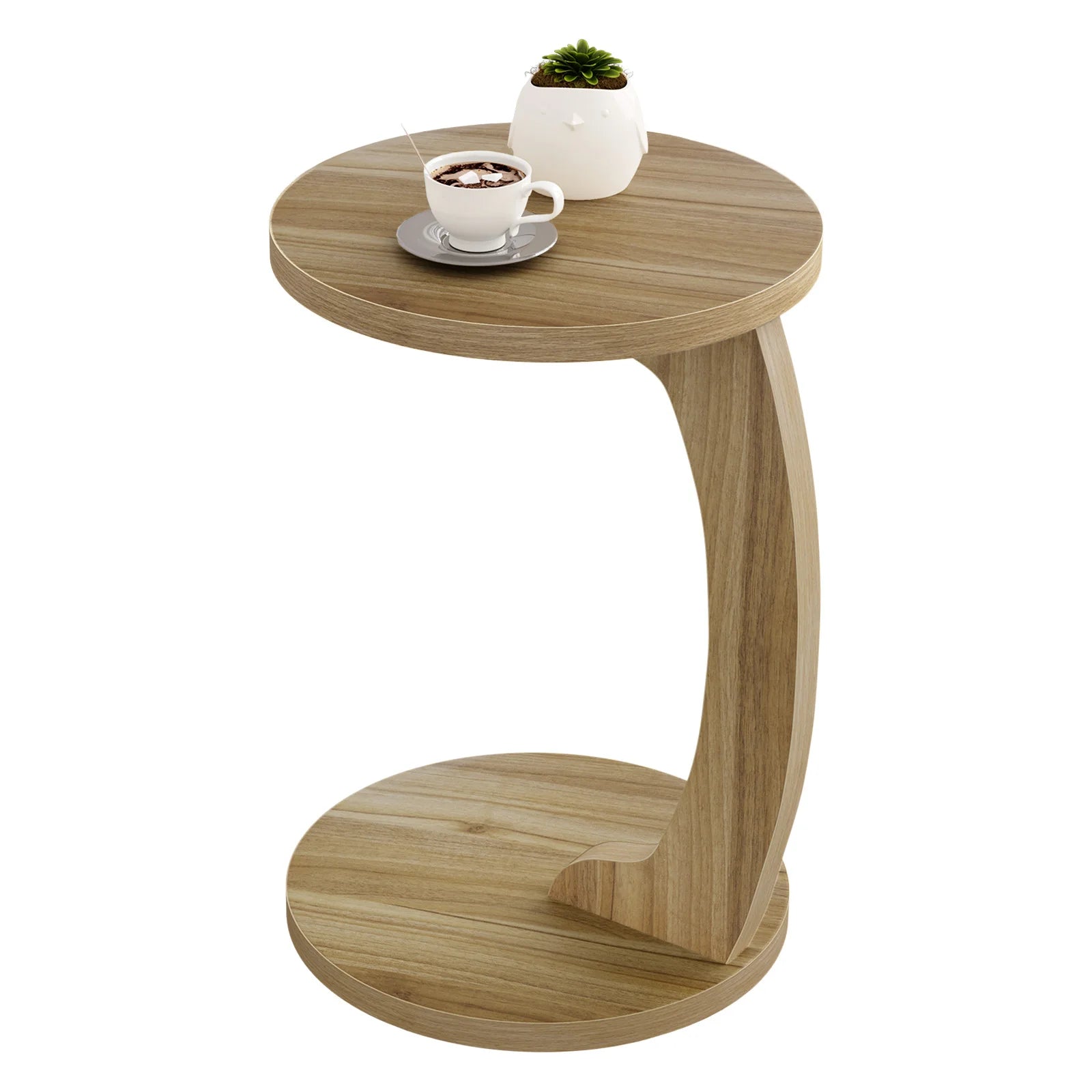 C-Shaped Round Small Side Table
