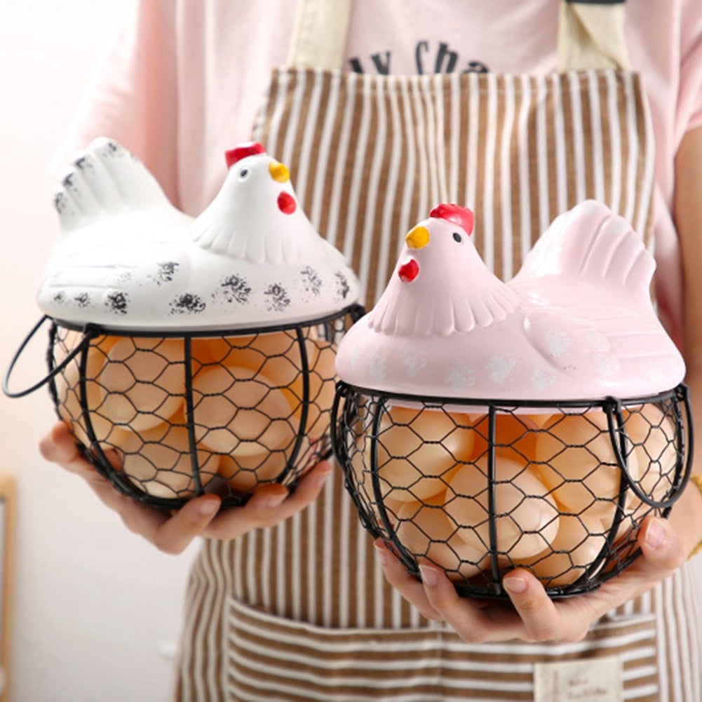 Ceramic Egg Holder with Charming Chicken Design