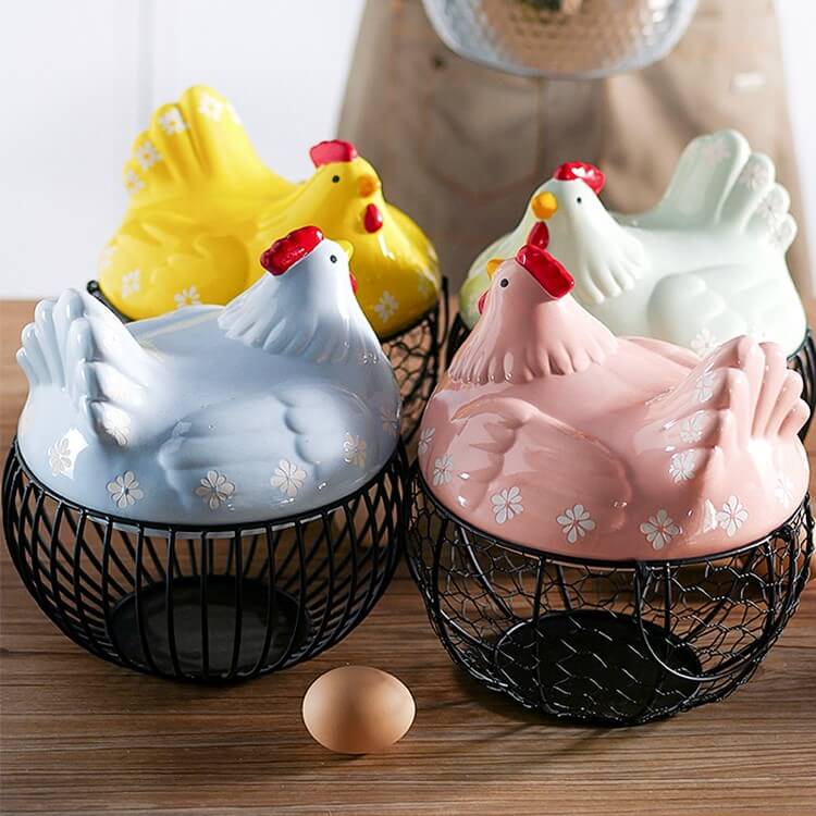 Ceramic Egg Holder with Charming Chicken Design