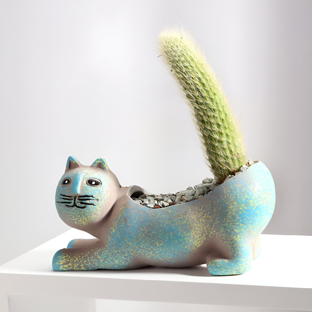 Charming Ceramic Cat Planter
