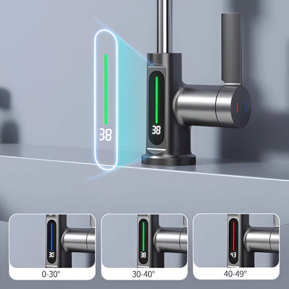 Civita | Grifo de cocina ajustable con pantalla de temperatura