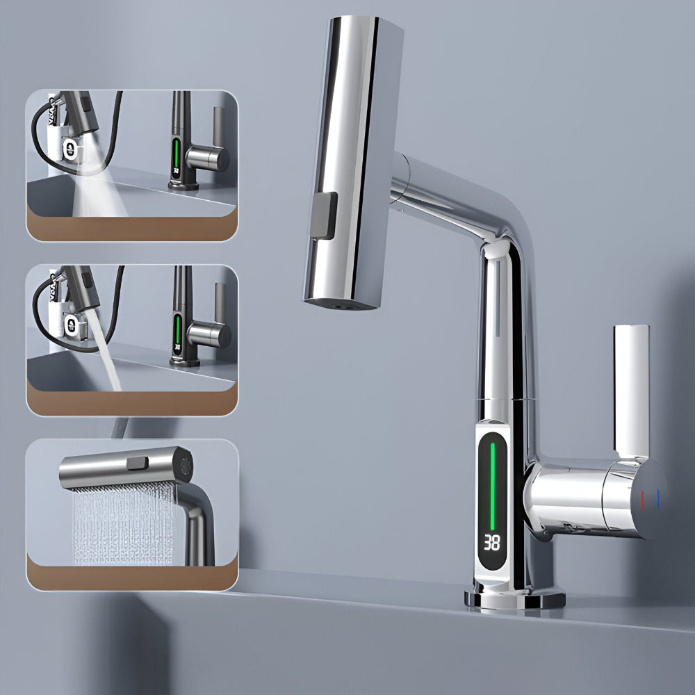 Civita | Grifo de cocina ajustable con pantalla de temperatura