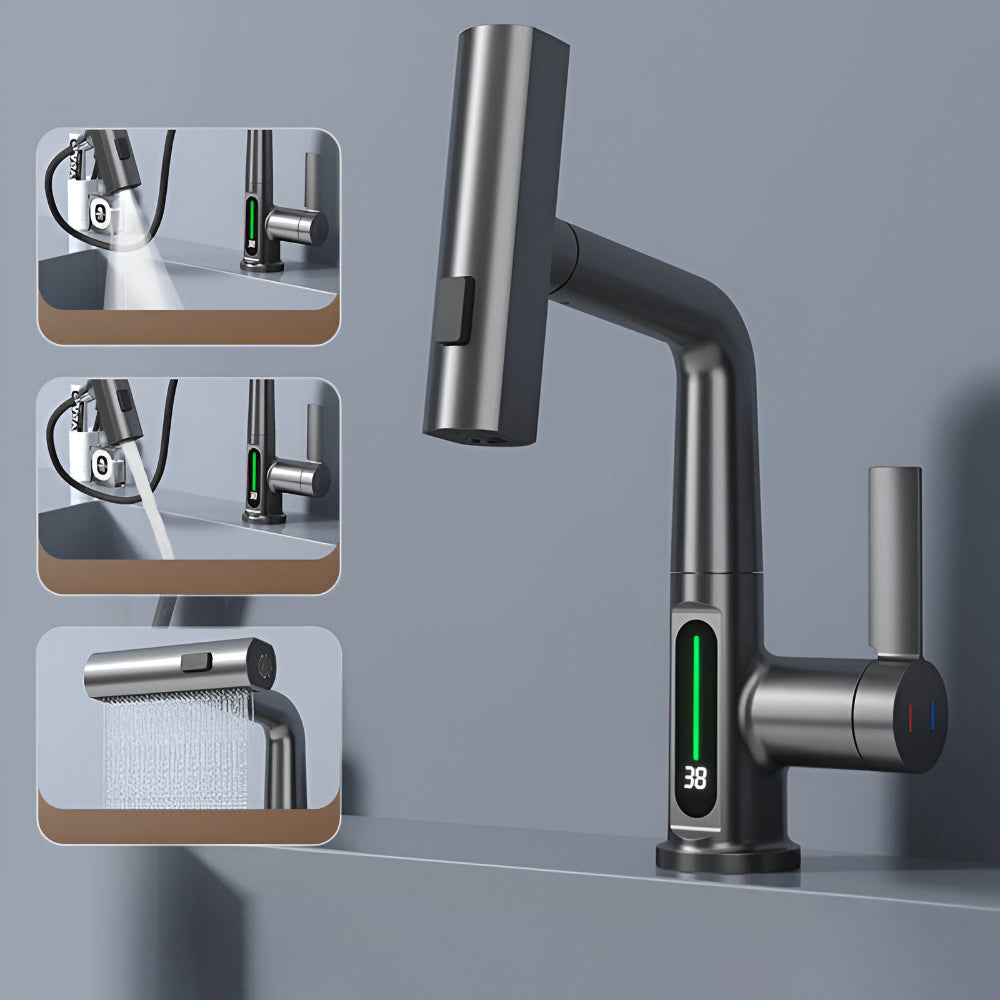 Civita | Grifo de cocina ajustable con pantalla de temperatura