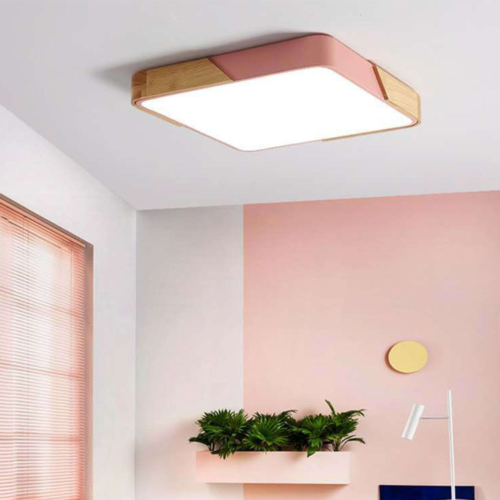 Colorful Square Flush Mount Ceiling Light