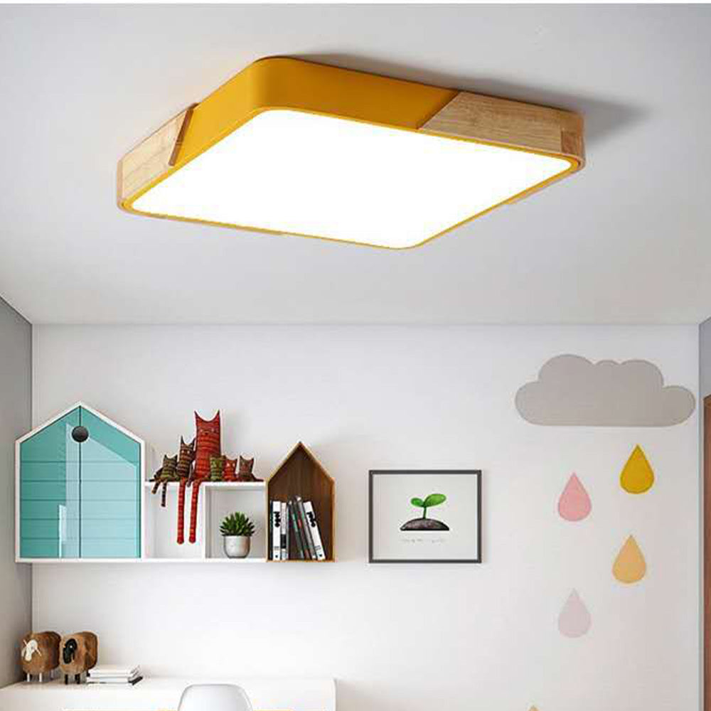 Colorful Square Flush Mount Ceiling Light