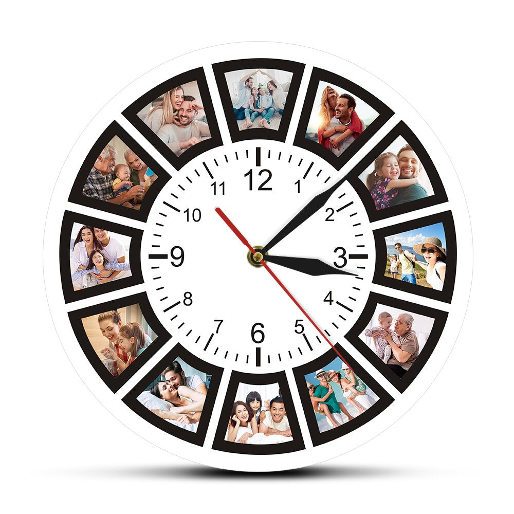 Customizable Photo Wall Clock Decor