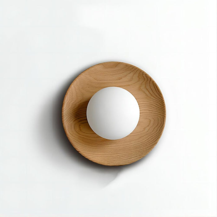 LumeVibe | Natural Wood White Wall Lamp