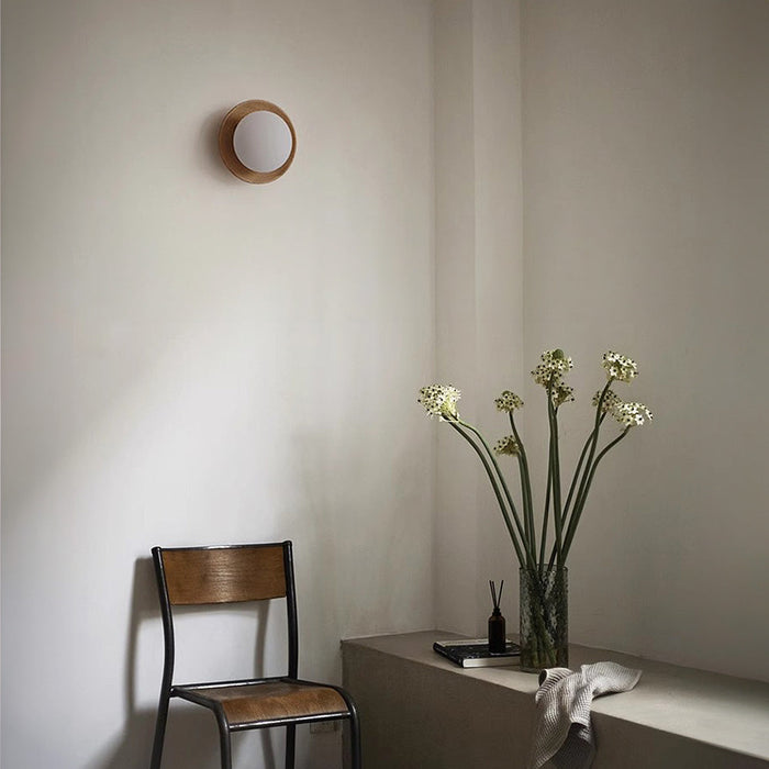 LumeVibe | Natural Wood White Wall Lamp