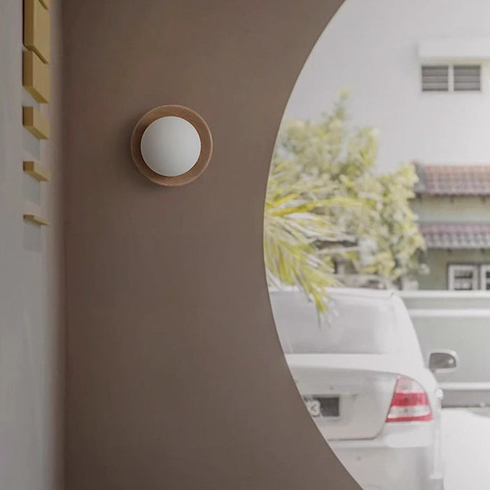 LumeVibe | Natural Wood White Wall Lamp