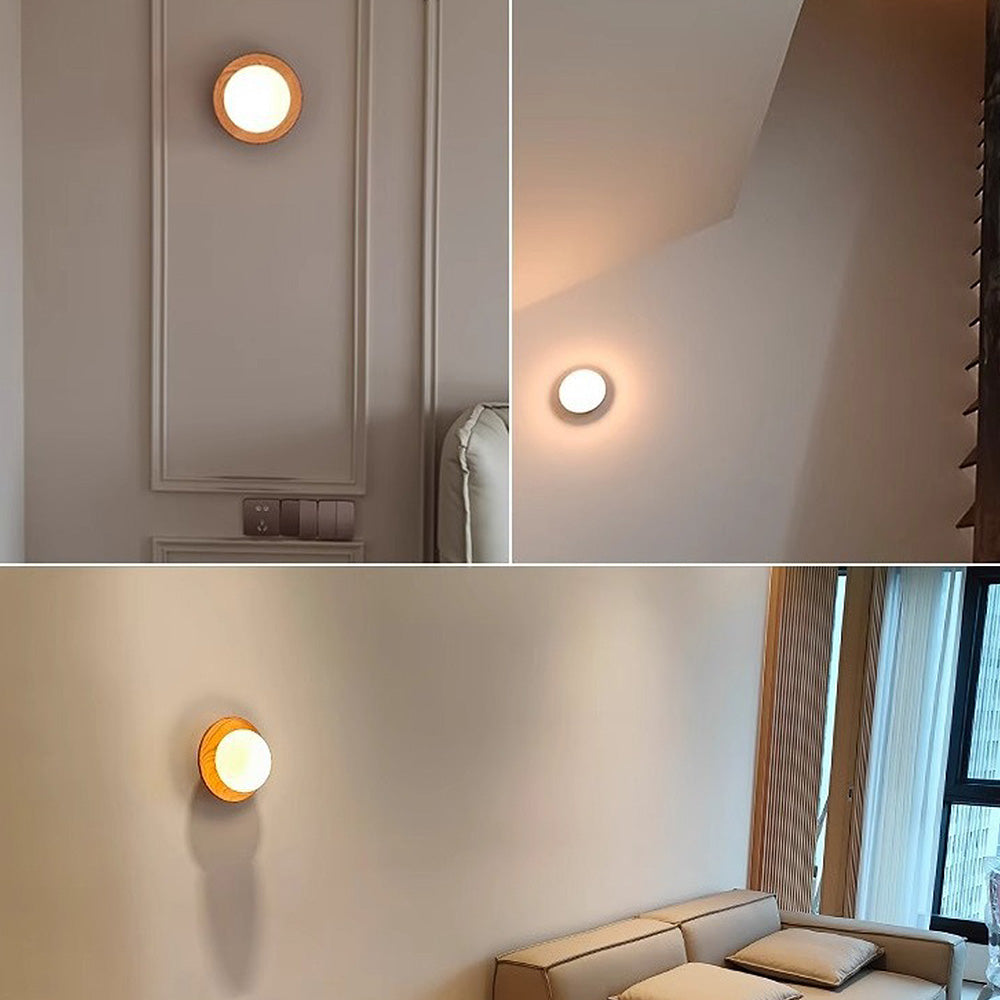 LumeVibe | Natural Wood White Wall Lamp