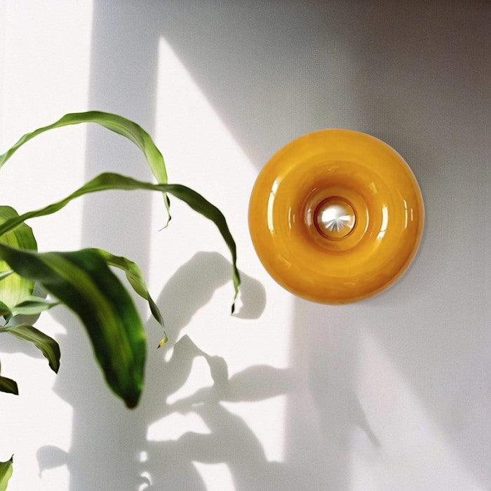 Dimmable LED Glass and Metal Donut Wall and Table Lamp