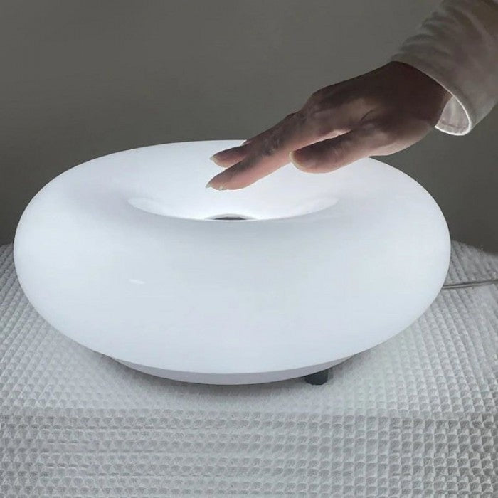 Dimmable LED Glass and Metal Donut Wall and Table Lamp