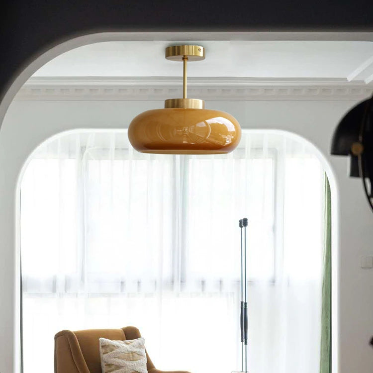Domelight | 11" Vintage Semi Flush Ceiling Light