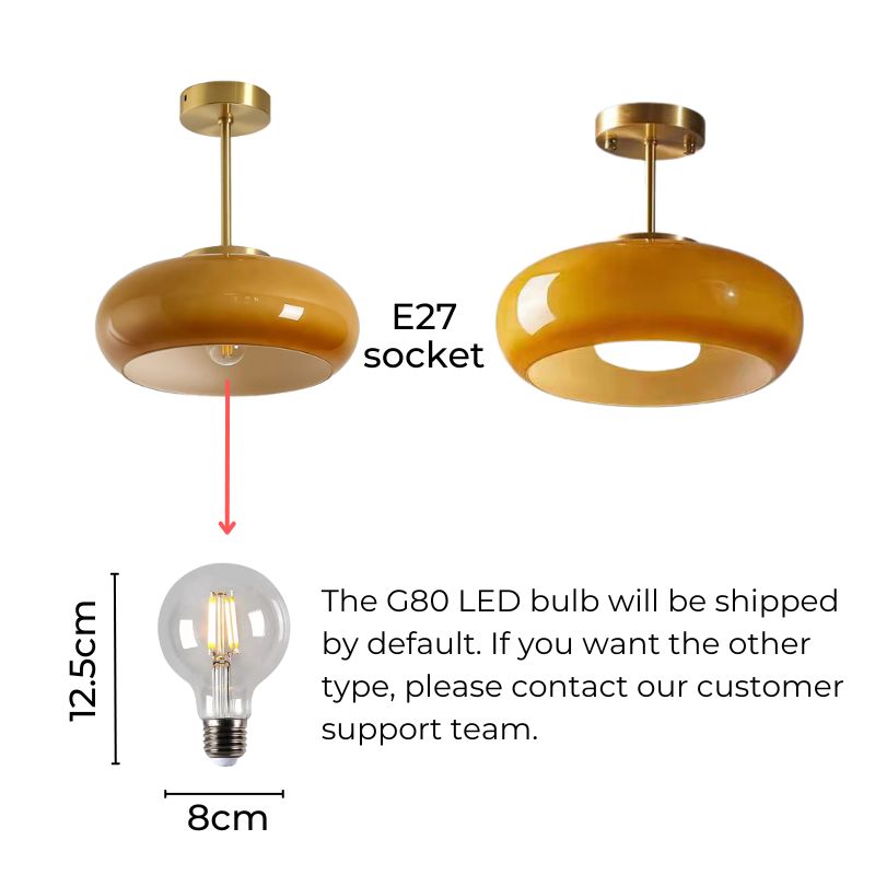 Domelight | 11" Vintage Semi Flush Ceiling Light
