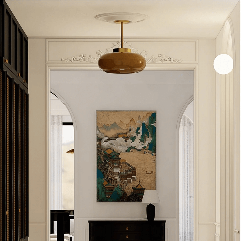 Domelight | 11" Vintage Semi Flush Ceiling Light