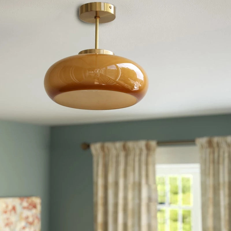 Domelight | 11" Vintage Semi Flush Ceiling Light