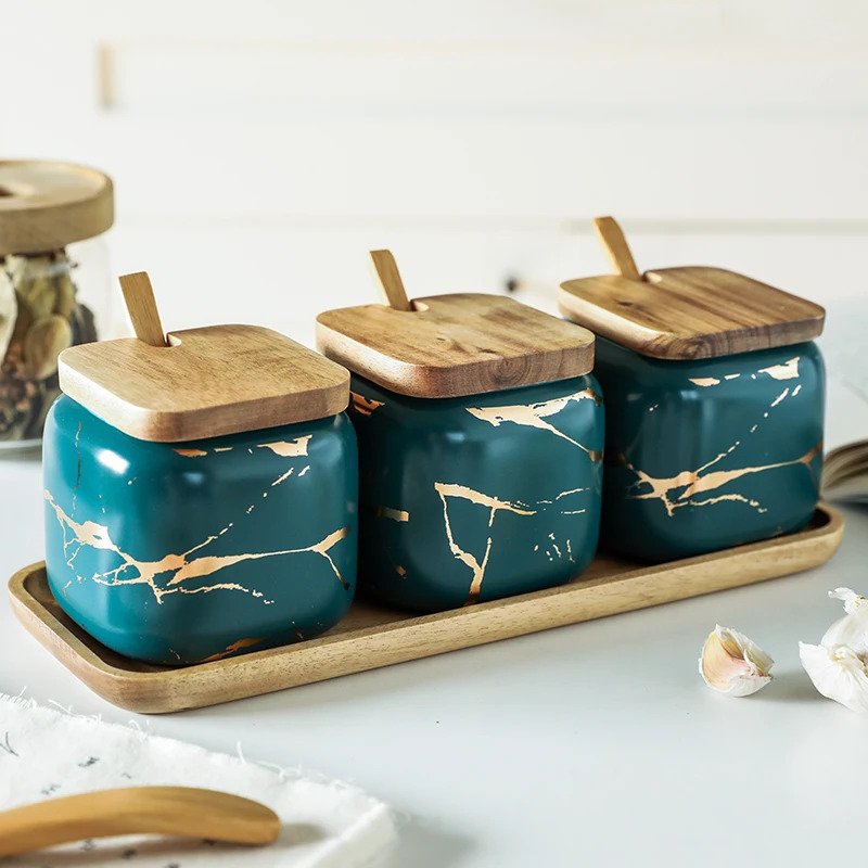 Eleganter Keramik-Gewürzregal-Organizer