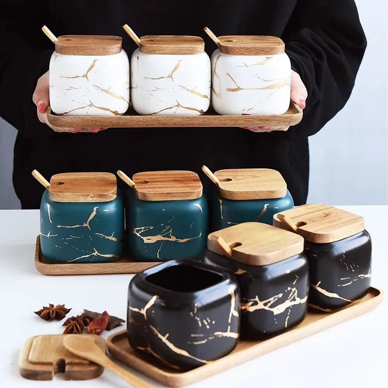 Eleganter Keramik-Gewürzregal-Organizer