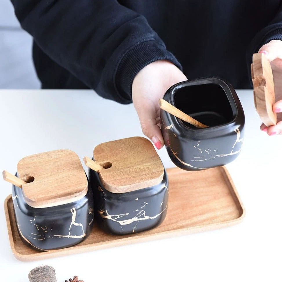 Eleganter Keramik-Gewürzregal-Organizer