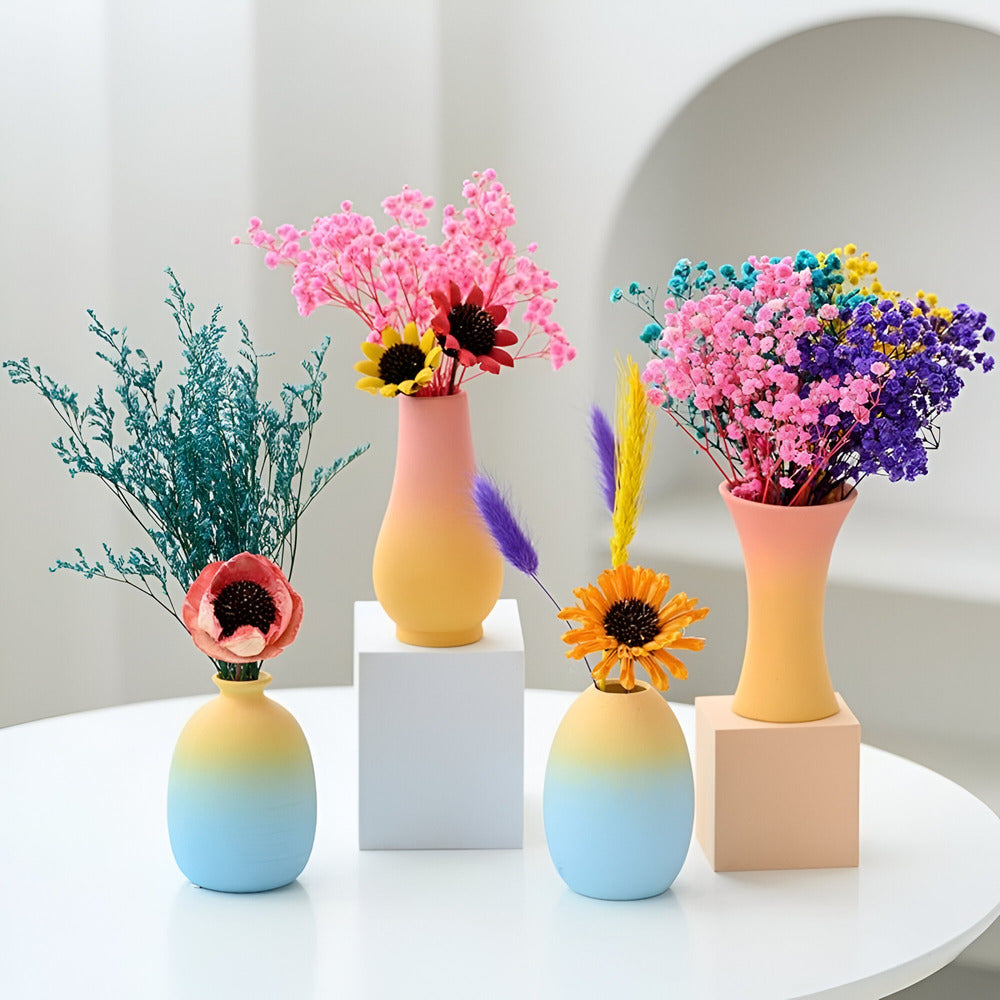 Elegant Ceramic Vase in Macaron Colors