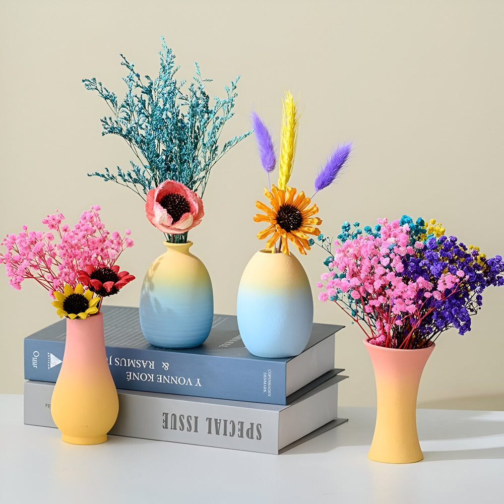 Elegante Keramikvase in Macaron-Farben für Wohnkultur