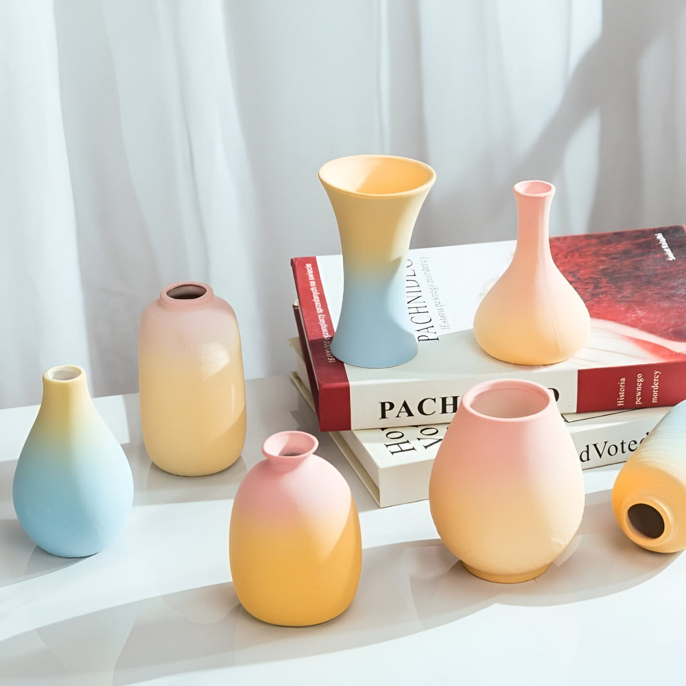 Elegante Keramikvase in Macaron-Farben für Wohnkultur