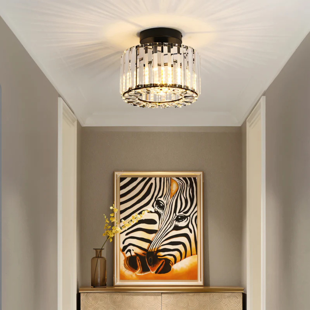 Elegant Crystal Flush Mount Ceiling Light Fixture – LED Ceiling Lamp