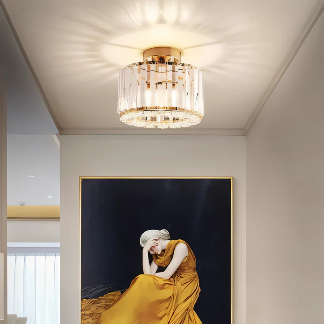 Elegant Crystal Flush Mount Ceiling Light Fixture – LED Ceiling Lamp