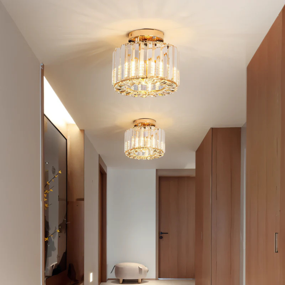 Elegant Crystal Flush Mount Ceiling Light Fixture – LED Ceiling Lamp