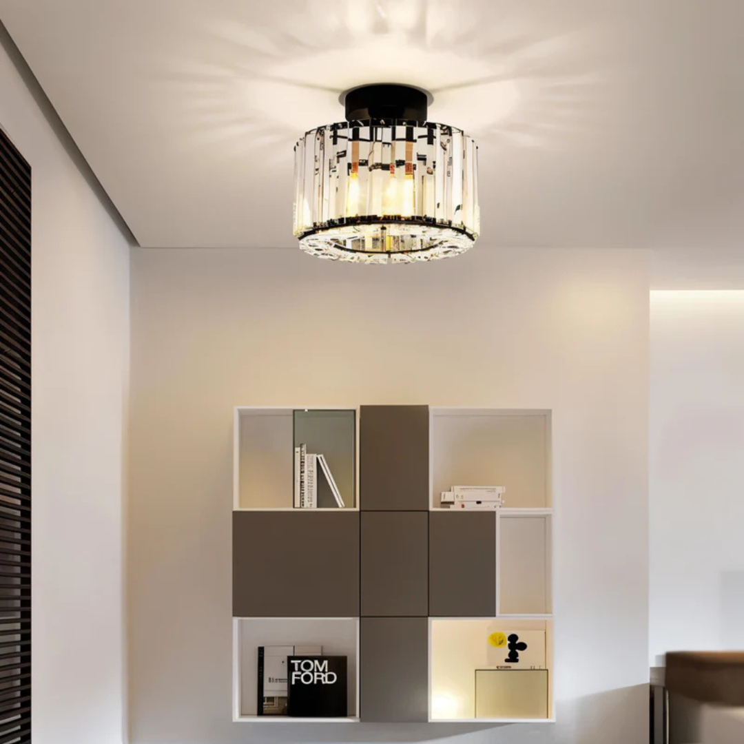 Elegant Crystal Flush Mount Ceiling Light Fixture – LED Ceiling Lamp