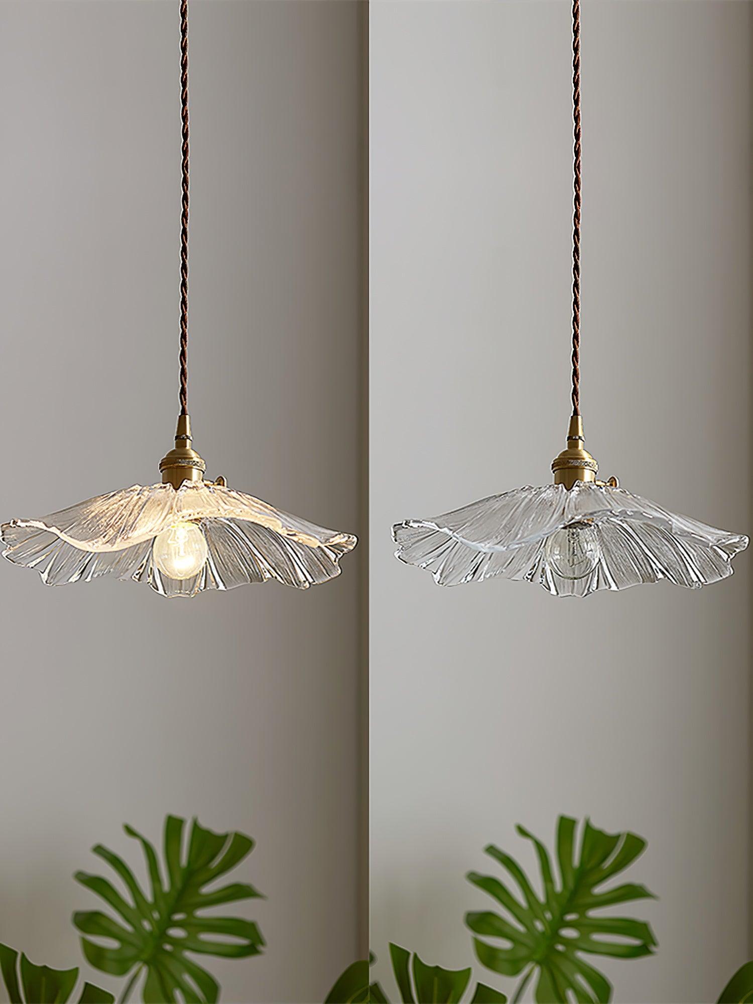 Elegant Flower Glass Pendant Lamp