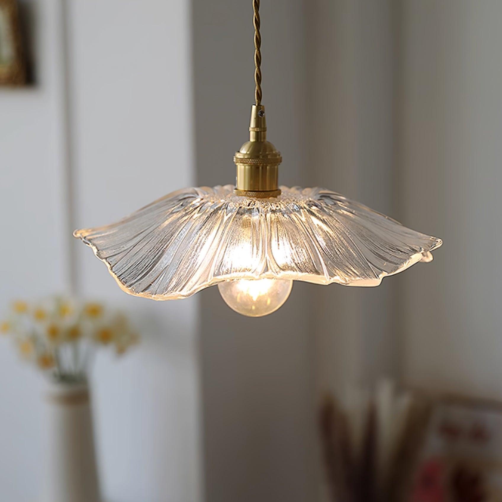 Elegant Flower Glass Pendant Lamp