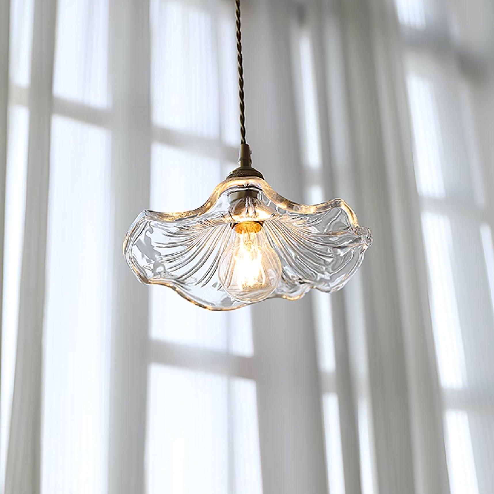 Elegant Flower Glass Pendant Lamp