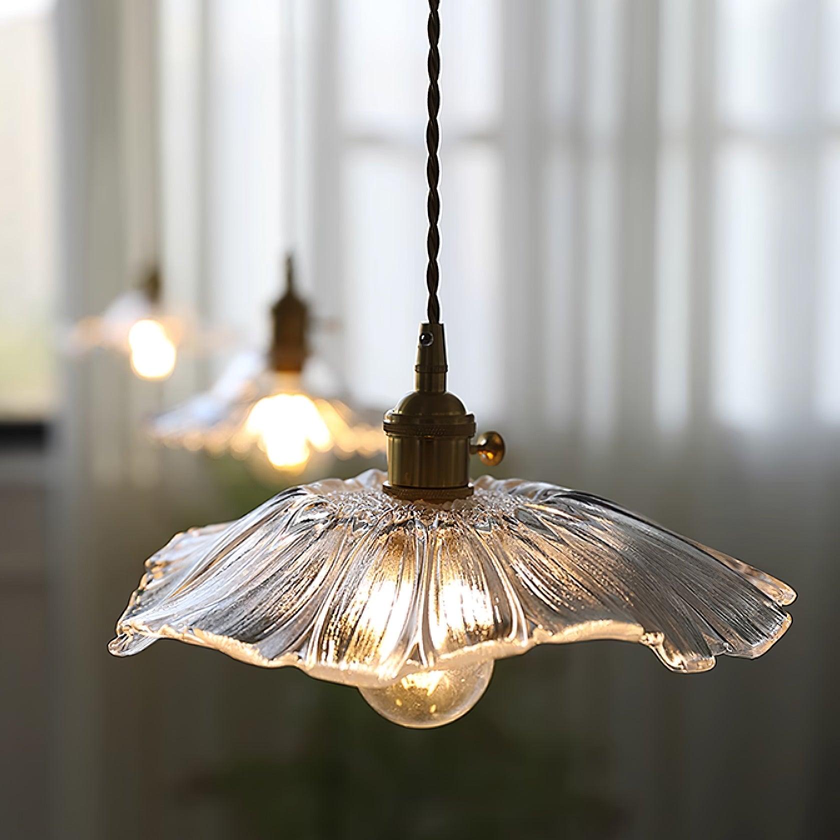 Elegant Flower Glass Pendant Lamp